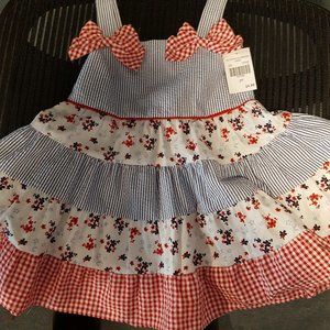Floral & Gingham Toddler Girl Dress